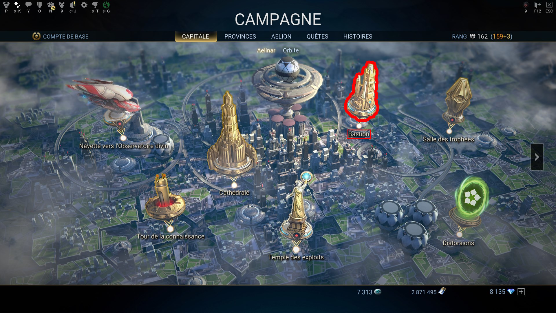 Emplacement des Bastions dans la Capitale