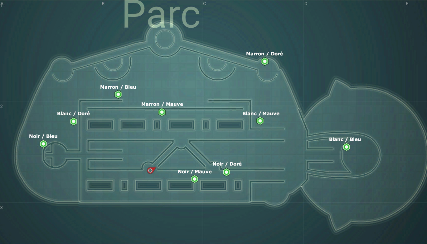 Position des hommes dans le parc
