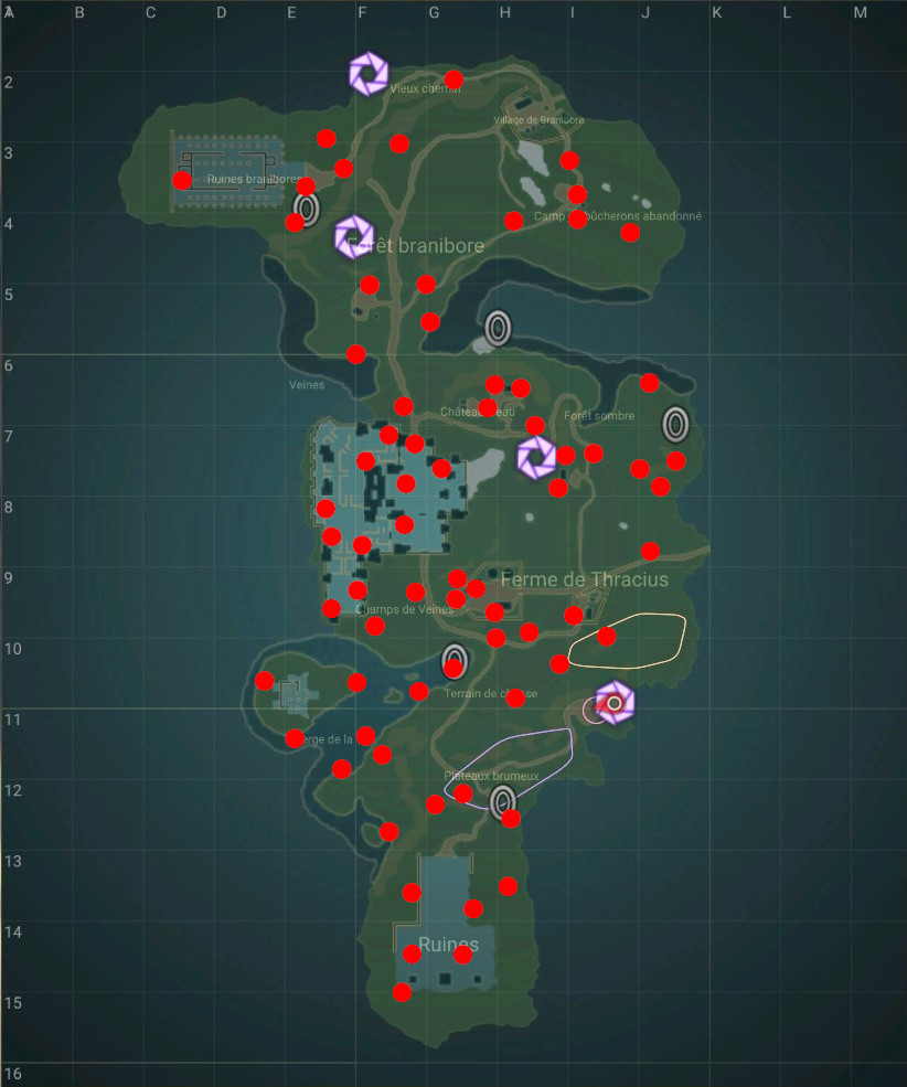 Position des survivants dans Veines