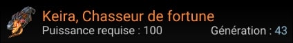 Keira, Chasseur de fortune
