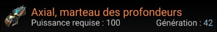 Axial, marteau des profondeurs